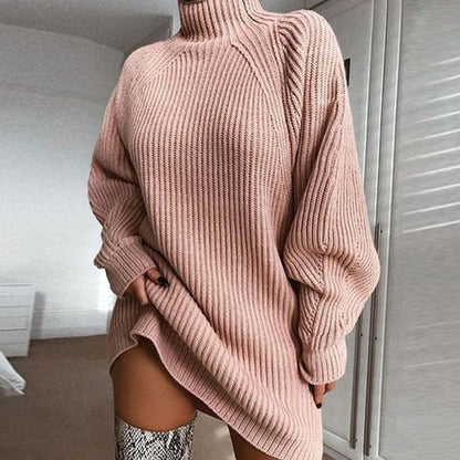 Variant image for Damklänning A-Line Turtleneck Stickad Akryl-3