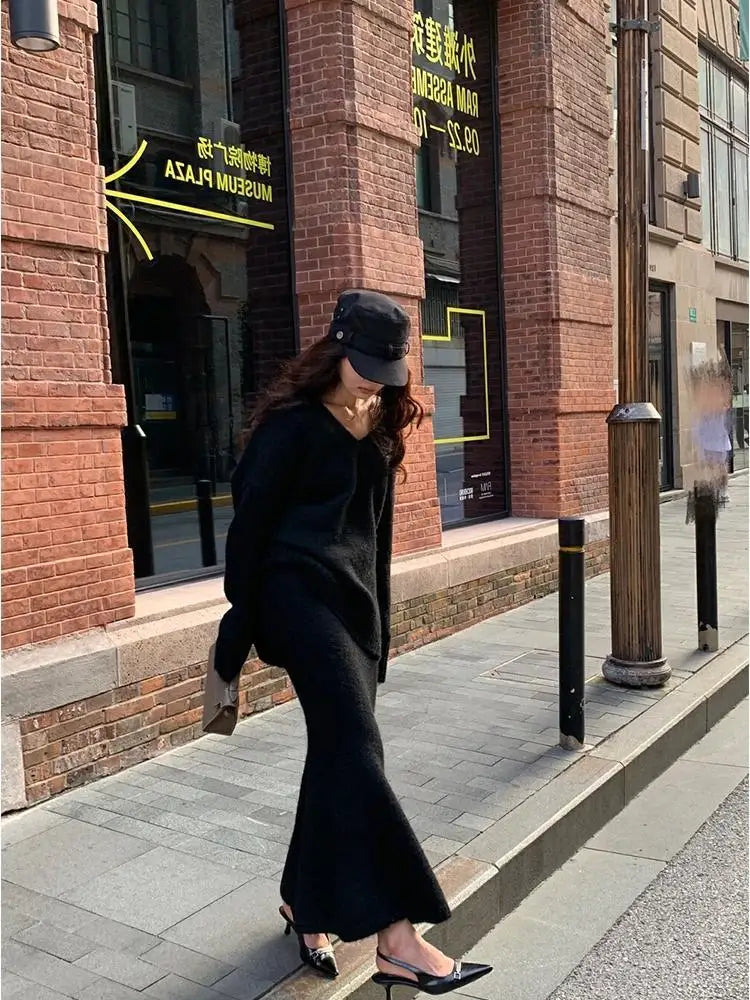 Variant image for Tvådelat Set Dam Stickad Tröja och Byxor 100% Akryl-11