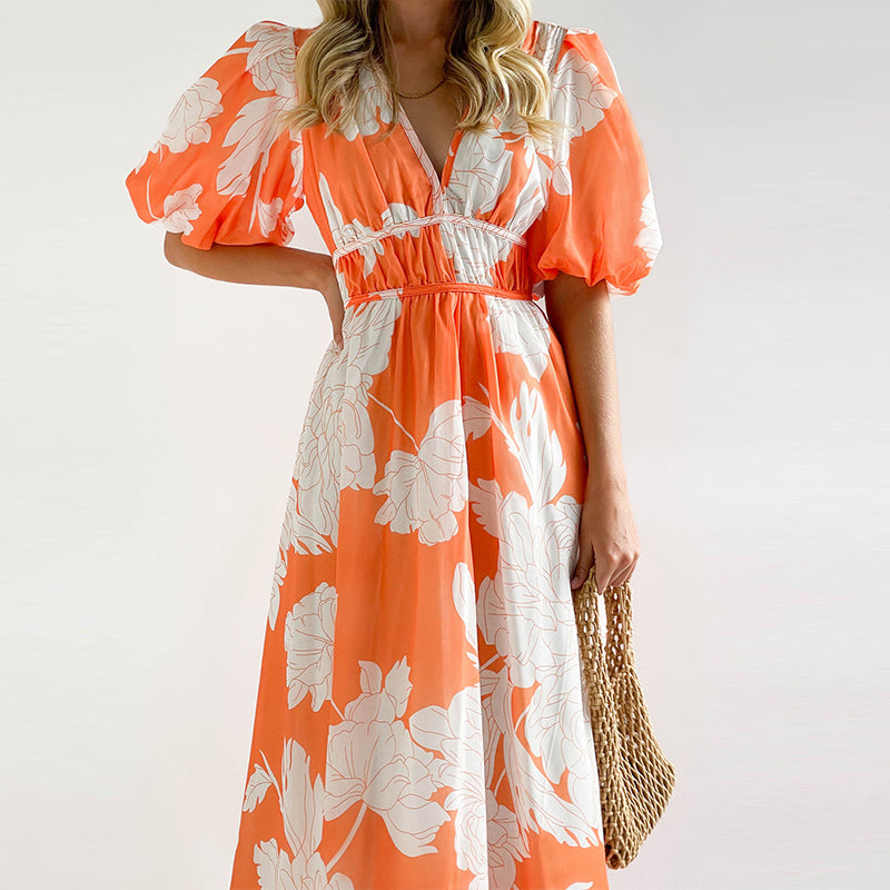 Dam Midi Klänning Luftig Design 100% Bomull Elegant Sommarmode 3