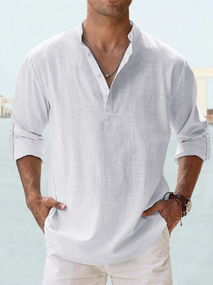 Variant image for Herrskjorta Casual Sommar Lätt Bomullsblandning-4