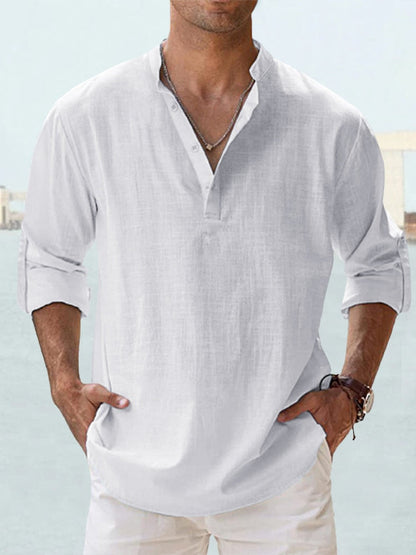 Variant image for Herrskjorta Casual Sommar Lätt Bomullsblandning-4