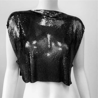 Variant image for Dam Crop Top Monokrom Polyester Paljettdekoration-40
