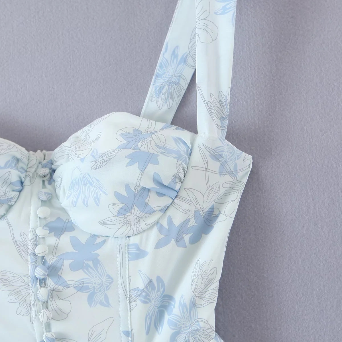 Kvinna Midi Klänning Ärmlös Chiffon Samlad Design-6