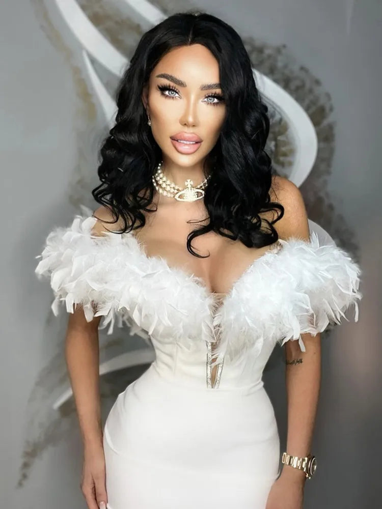 Kvinnors Midi Klänning Figurnära Polyester Spandex-5