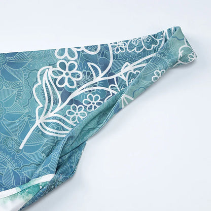 Dam Mini Klänning V-Cut Utskrift Siden Polyester för Sommarfester och Strandutflykter-6