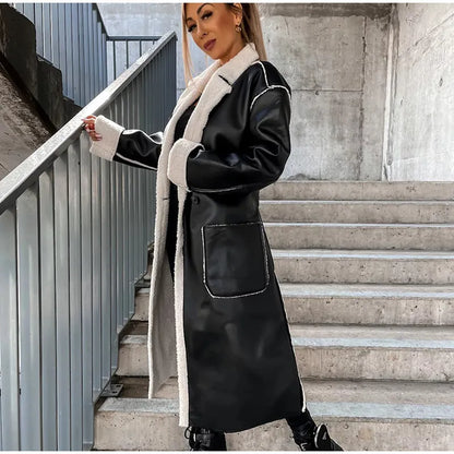 Damjacka med Vändkrage och Fickor i Polyester 4