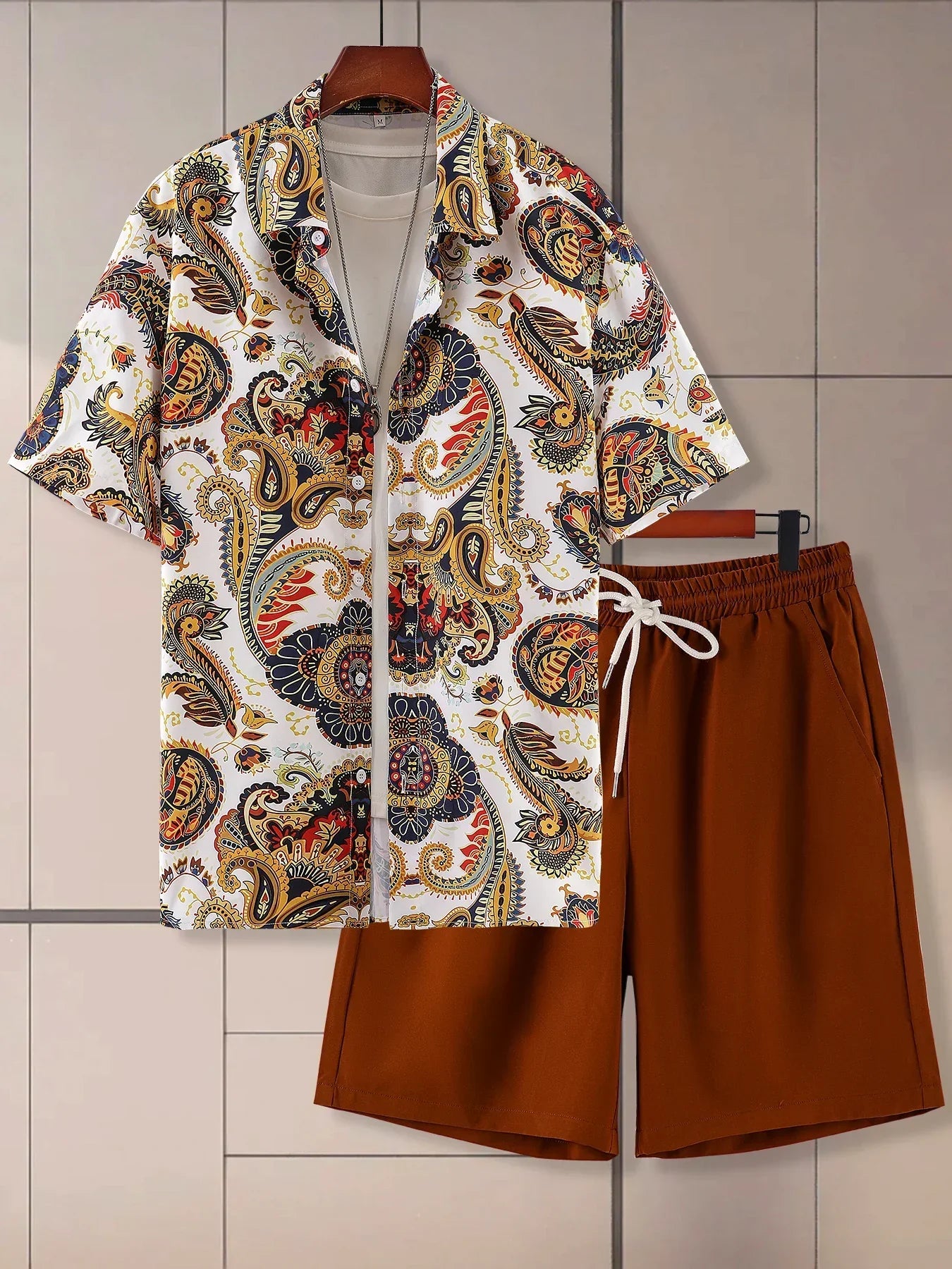 Dam Tvådelad Set Paisley Mönster Polyester-1