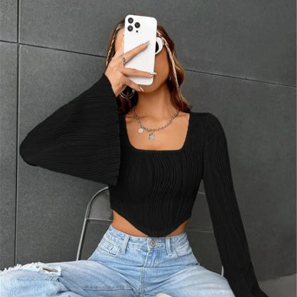 Dam Topp Klockhylsor Ribbad Polyester 6