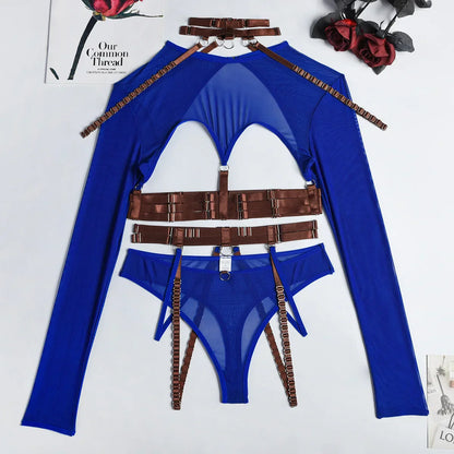 Variant image for Snygga Damunderkläder Set med Patchwork Design i Polyester och Spandex-5