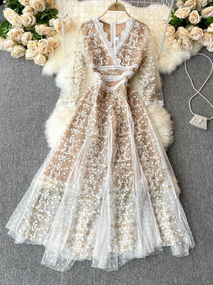 Variant image for Dam Midiklänning Blommönster V-Ringning Polyester-12