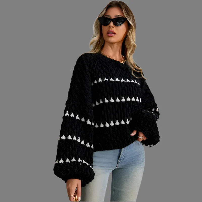 Dam Tröja Överdimensionerad Strukturerad Polyester-1