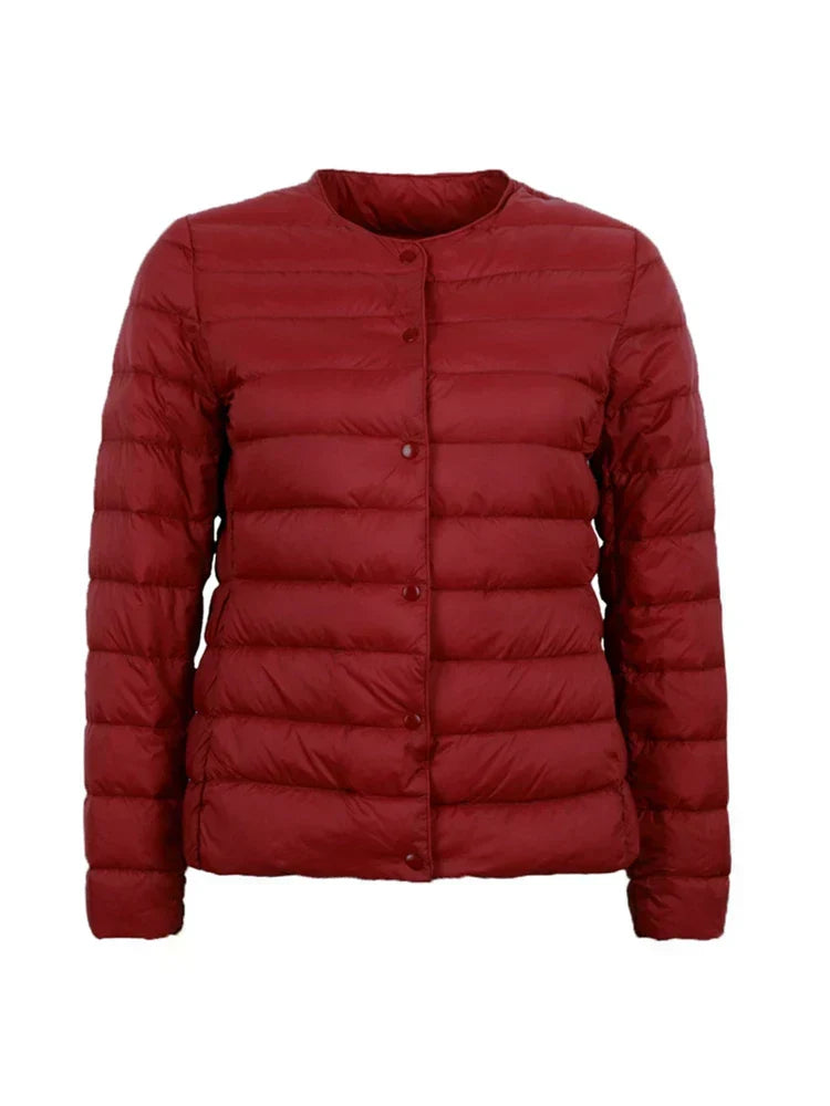 Variant image for Dam Lång Vinterjacka Lätt Polyester för Kalla Väderförhållanden-25