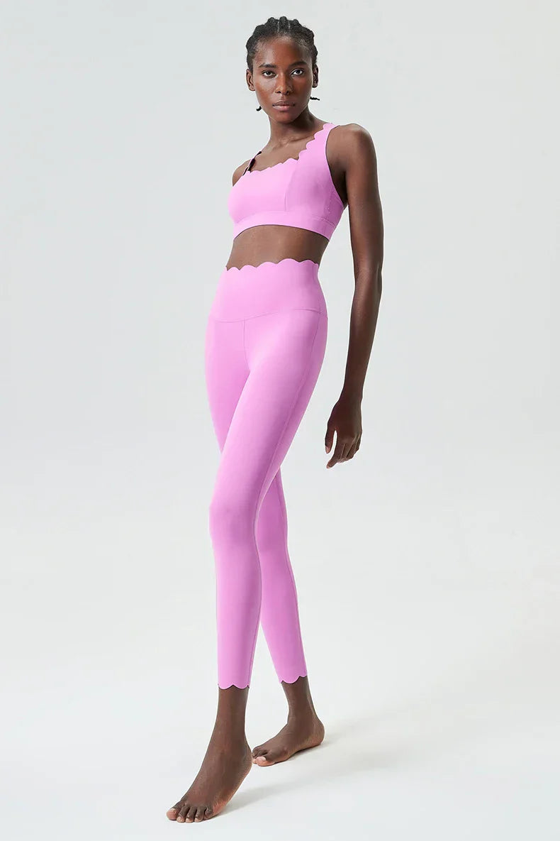 Dam Leggings Set Sportig Ärmlös Nylon Spandex-3