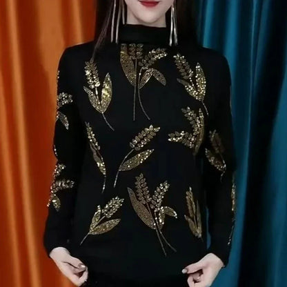 Dam Långärmad T-shirt Blommig Polyester-2