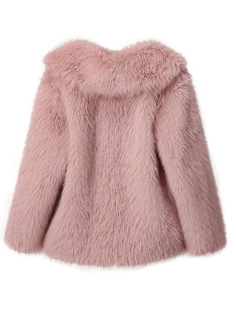 Dam Kappa Slim Figurbetonad Faux Päls-6