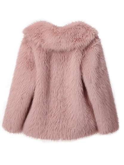 Dam Kappa Slim Figurbetonad Faux Päls-6