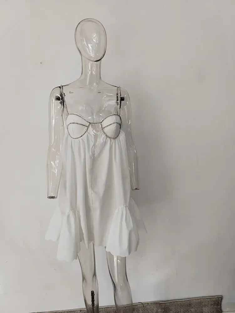 Kvinna Miniklänning Blommönster Bomull och Polyester 5