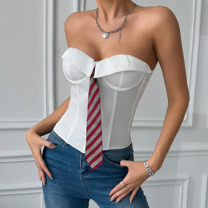 Dam Bustier Elegant Bindning Polyester Spandex-5