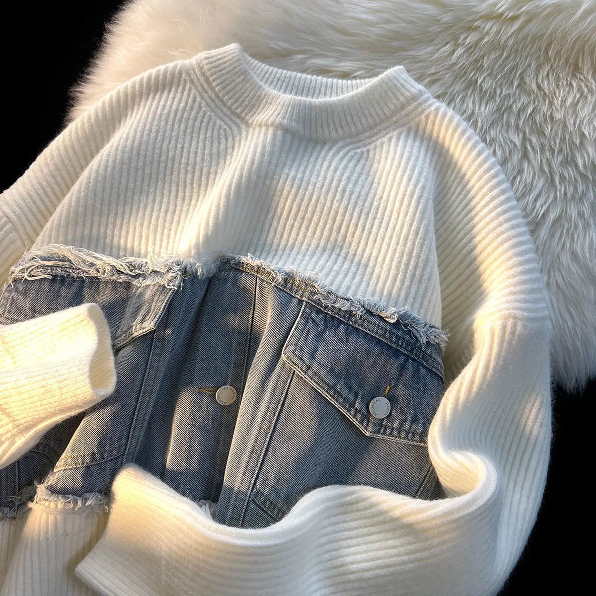 Hög Midja Denim Byxor för Dam – Mjuk Bomull, Klassisk Stil, Perfekt Passform, S-M-L-XL 4