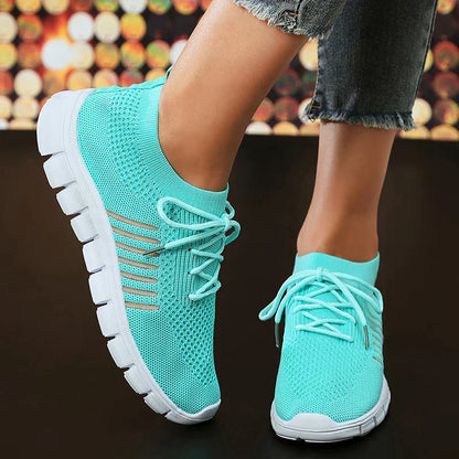 Dam Sneakers Andningsbara Mesh Komfort Ortopedisk Sula-6