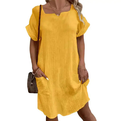 Kvinnors Klänning Andningsbar Elegant 100% Bomull-2