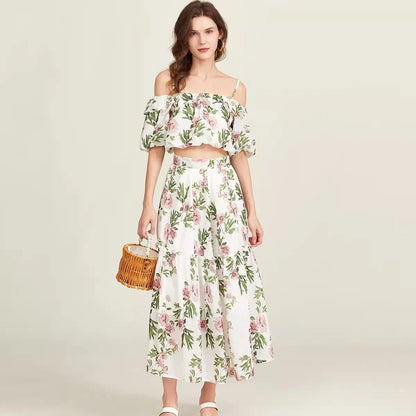 Variant image for Damklänning med Lykta Ärmar Mönstrad Bomull Spandex Polyester-1