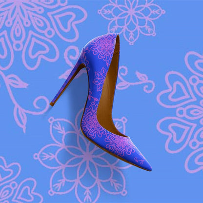 Dam Stilettpumps Geometrisk Design PU Hög Klack-2