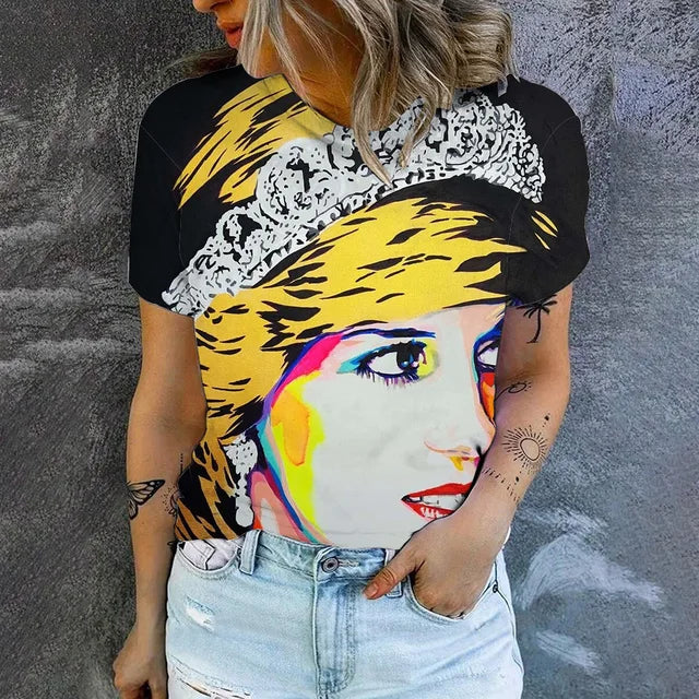 Kvinnors Kort Topp Avslappnad Bomull-3