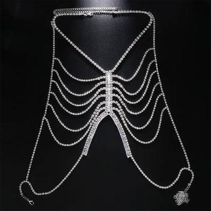 Kvinnors Kroppsmycken Geometrisk Design Metall Rhinestone-4