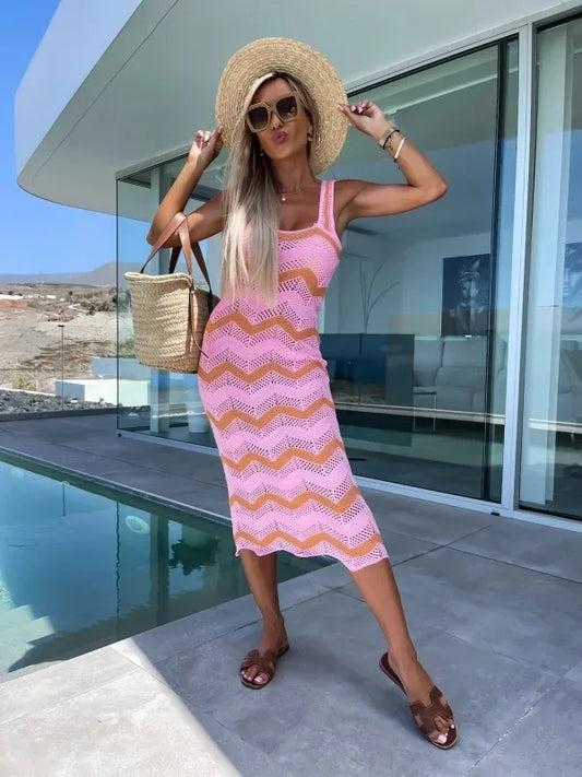 Damklänning Elegant Lätt Material för Vardag och Fest-1