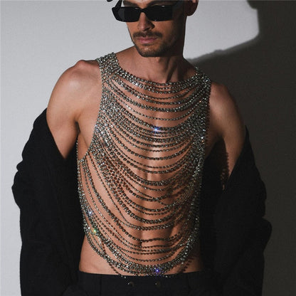 Dam Kroppsmycken Geometrisk Design Högkvalitativ Koppar med Rhinestones-1