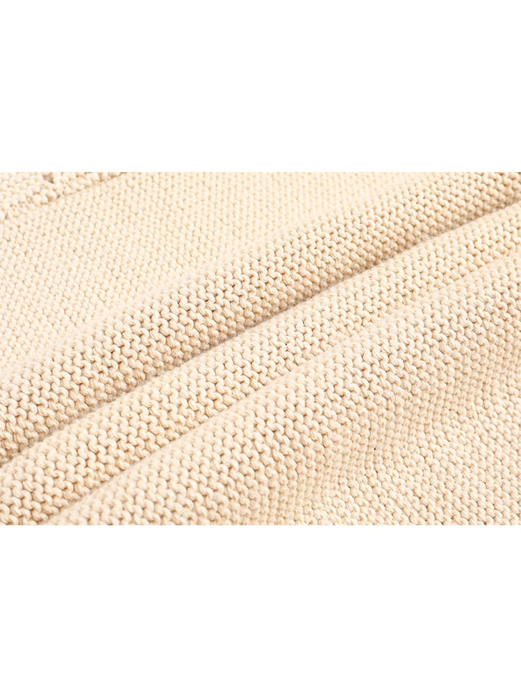 Kvinnors V-ringad Topp Långa Ärmar Stickad Ull-3