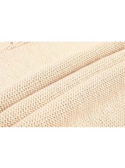 Kvinnors V-ringad Topp Långa Ärmar Stickad Ull-3