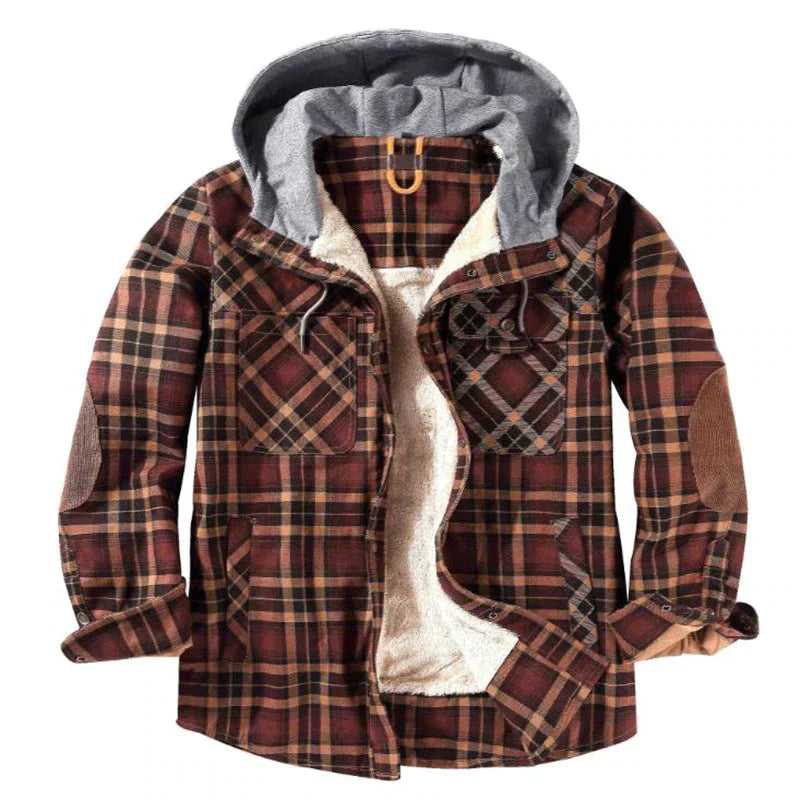 Herrjacka Rutig Vinter Med Praktiska Fickor i Högkvalitativ Polyester 5