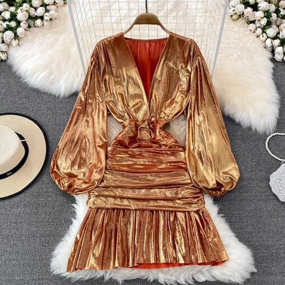 Kvinnors Miniklänning A-linjeformad Lång Ärmar Polyester 7