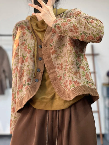 Variant image for Damjacka Vintage Blommönster Vattentåligt Material-1