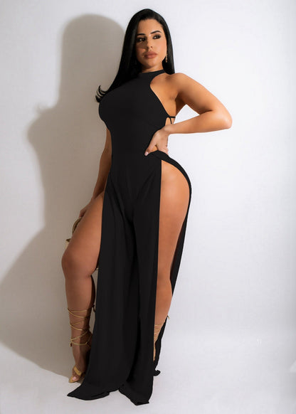 Variant image for Dam Jumpsuit Bred Ben Utskuren Ärmlös Spandex-2