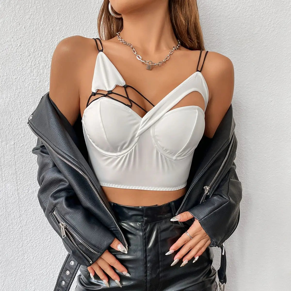 Dam Bustier Top Monokrom Polyester Spandex-4