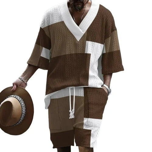 Dam Tvådelat Set Jacquard Lätt Material för Sommar-1