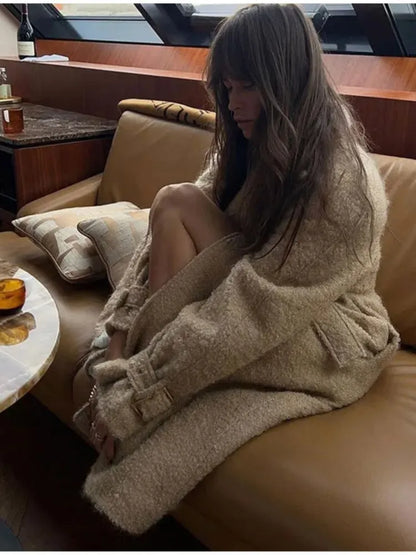 Dam Kappa Vinterkappa med Bälte i Ull 3