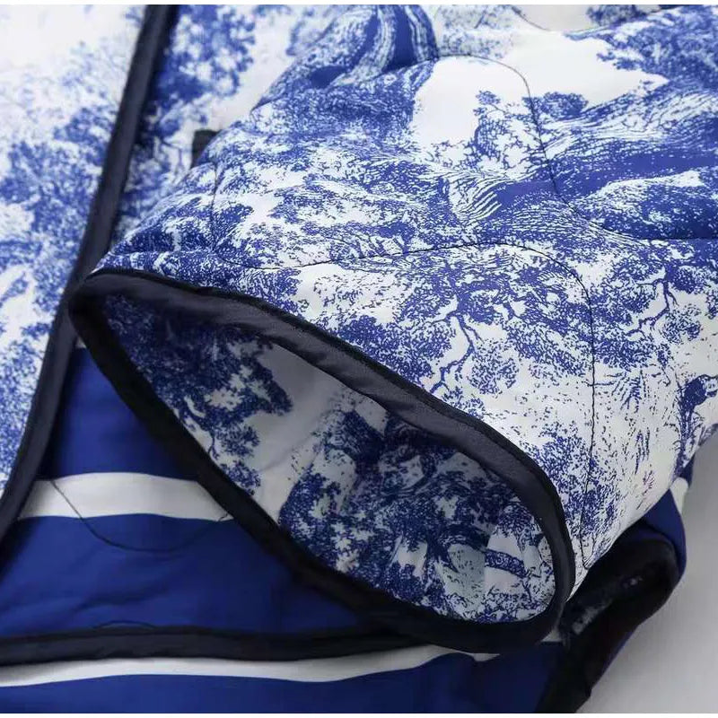 Överdimensionerad Dam Kappa i Högkvalitativt Tyg med Tryckt Design – Bekväm och Elegant för Höst och Vinter 3