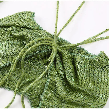 Dam Rockset Paljetter Medium Stretch Polyester Ovanför Knäet-2