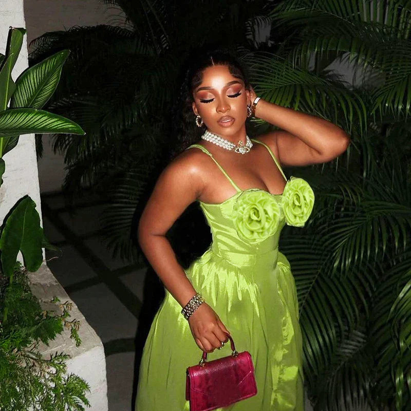 Kvinnors Midi Klänning Spaghetti Band Polyester-5