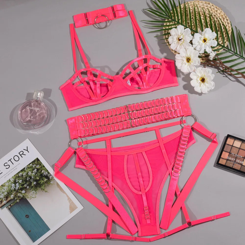 Variant image for Damunderkläder Set i Linne med Elegant Design för Snygga Underkläder Dam-10