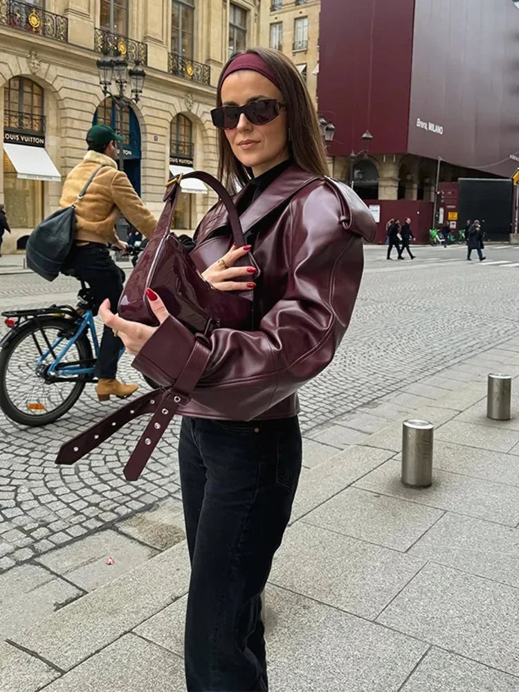 Kvinnors Kort Jacka Chic PU 2
