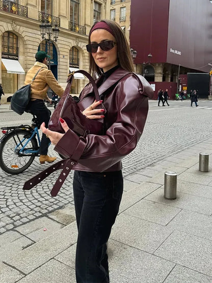 Kvinnors Kort Jacka Chic PU 2