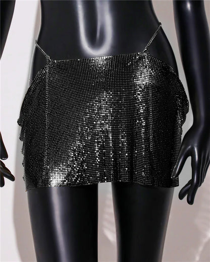 Variant image for Dam Minirock Avslappnad Stil Paljetter Polyester Elastan-3