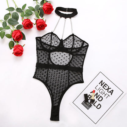 Dam Teddykjol Transparent Geometrisk Kedjedekoration Linne Polyester-1