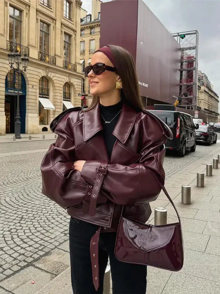 Kvinnors Kort Jacka Chic PU 1