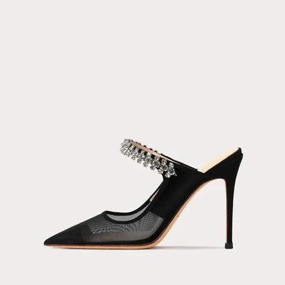 Variant image for Dam Mules Skor Mesh Slip-On Hög Klack 5cm-8cm-21